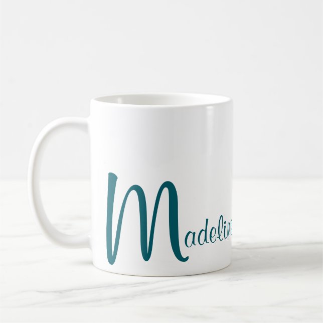 Bold Monogram Name Script  Coffee Mug (Left)