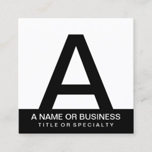 bold monogram square business card