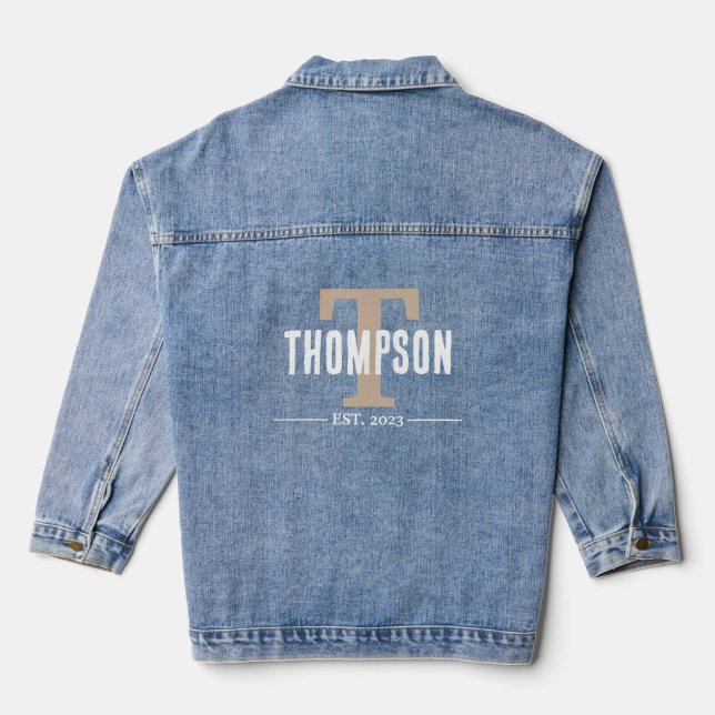 Bold Monogram Wedding Name Denim Jacket (Back)