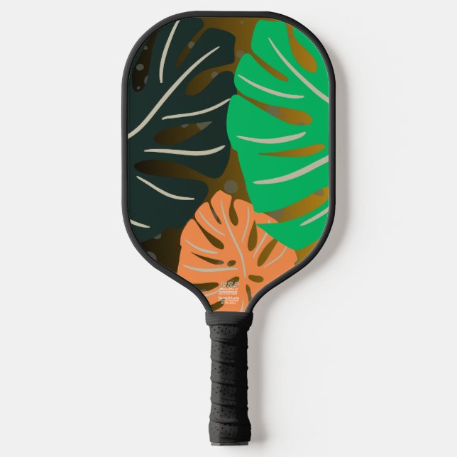 Bold Monstera Leaf Pickleball Paddle (Front)