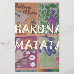 Bold Mosaic Mash-Up: Edgy Pop Art Hakuna Matata  Stationery