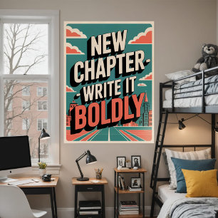 Bold Motivational New Chapter Modern Cityscape Poster