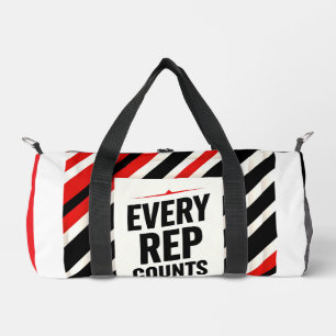 Bold Motivational Poster – “EVERY REP COUNTS” Duffle Bag