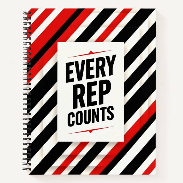 Bold Motivational Poster – “EVERY REP COUNTS” Notebook (Front)