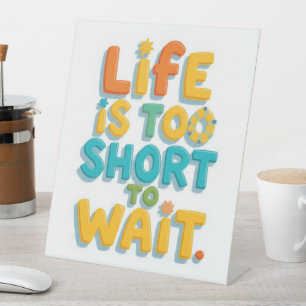 Bold motivational quote playful style pedestal sign
