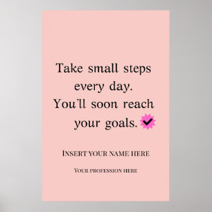 Bold Motivational Quote Take Small Steps Poster