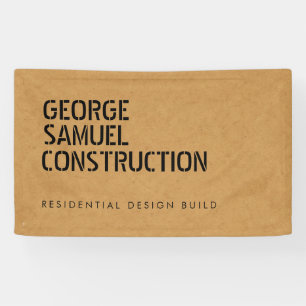 Bold Moulded Wood Colour Construction Business Banner