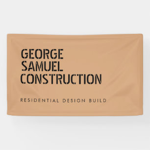 Bold Moulded Wood Colour Construction Business Banner