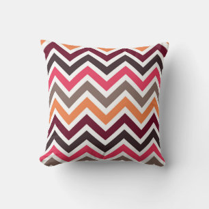 “Bold Multi-Color Chevron Pattern** Throw Pillow