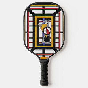 Bold Multicolor Deco Geometric Abstraction Pickleball Paddle