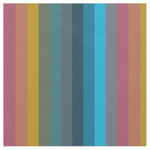 Bold Mustard & Teal Retro Stripes  Fabric