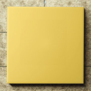 Bold Mustard Yellow #ffdb58 Statement Piece Ceramic Tile
