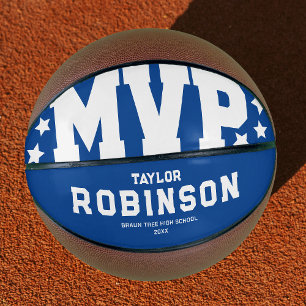 Bold MVP Players Name Keepsake Blue Basketball