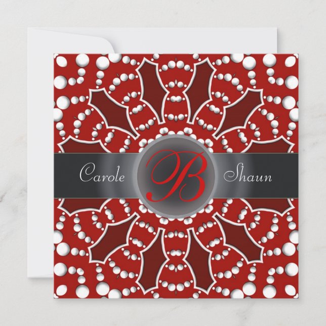 Bold n Alternative Red & White Wedding Invitation (Front)