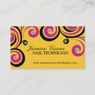 Bold Nail Technician Business Cards