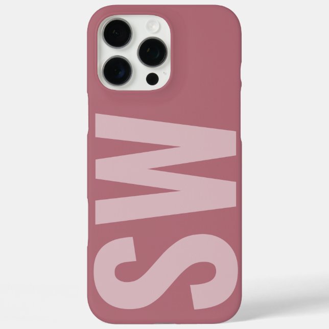 Bold Name Initials Girly Rose Gold Custom Monogram Case-Mate iPhone Case (Back)