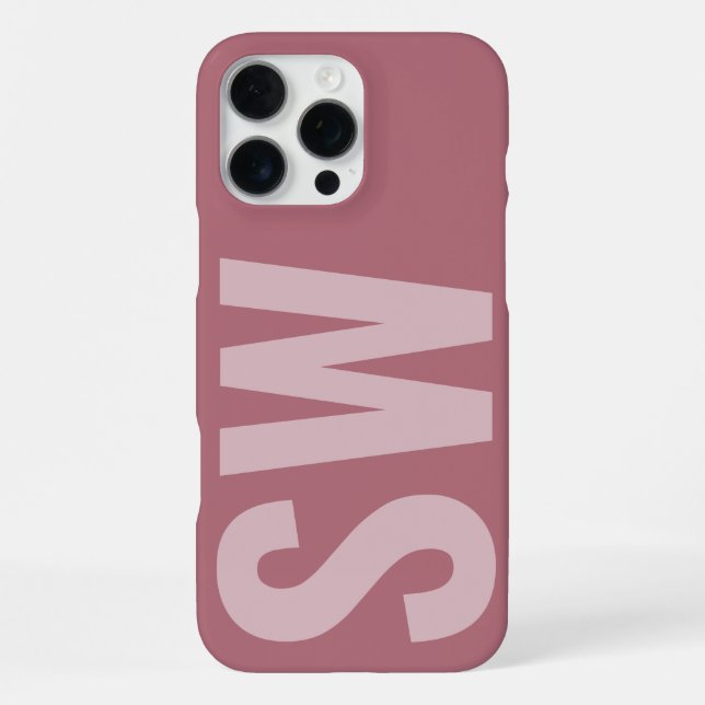 Bold Name Initials Girly Rose Gold Custom Monogram iPhone Case (Back)