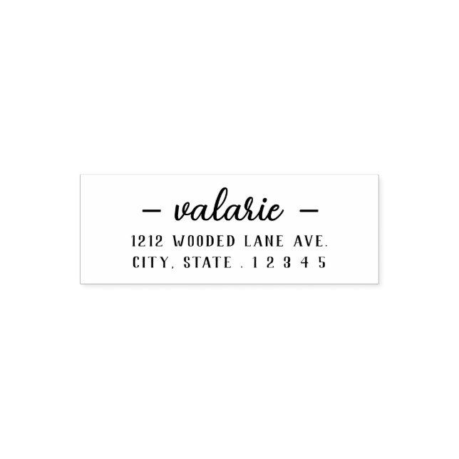 Bold Name Script Return Address Self-inking Stamp (Design)