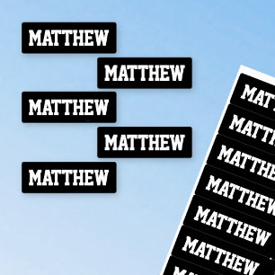 Bold Names Black & White Waterproof Labels