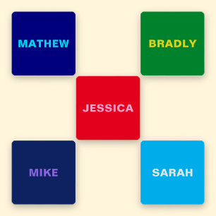 Bold Names on Multiple Colours Clothing