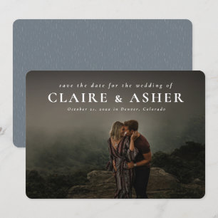 Bold names simple classic save the date photo card
