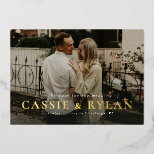 Bold names simple one photo save the date