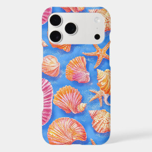 Bold Nautical Shell Starfish Orange Magenta Blue