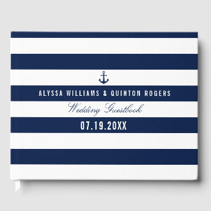 Bold Nautical Theme Wedding Guestbook