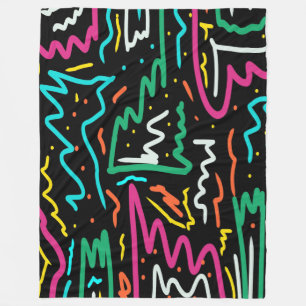 Bold Neon Contrast Party Abstract Fleece Blanket