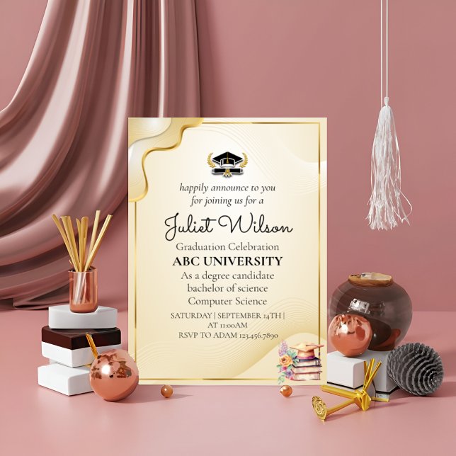 Bold New college graduation stylish commencement Invitation (Creator Uploaded)