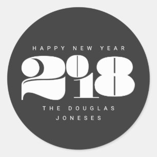 BOLD NEW YEAR CLASSIC ROUND STICKER