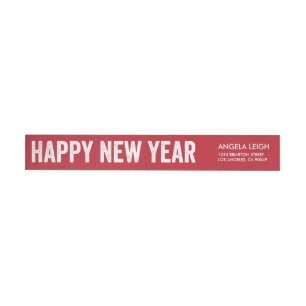 Bold New Year Return Address Label