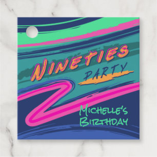 Bold Nineties Party Favour Tags