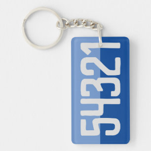 Bold Number Design. Key Ring