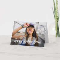 Bold Numbers Photo Overlay Happy Birthday Script