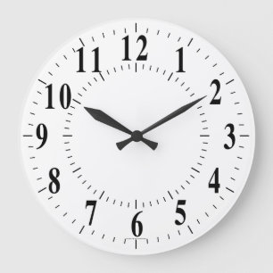 Bold Numbers With Guide Lines Large Clock