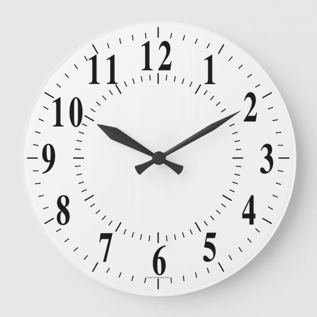 Bold Numbers With Guide Lines Large Clock (Front)