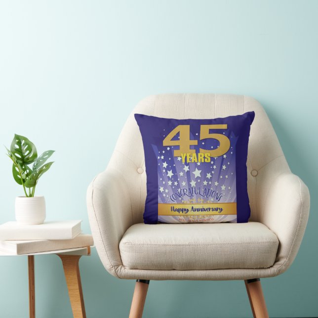 Bold Numeral - 45 Year CUSTOM 12 Step Anniversary Cushion (Chair)