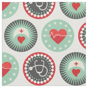 Bold Nurse Pattern - LPN RN Healthcare Fabric