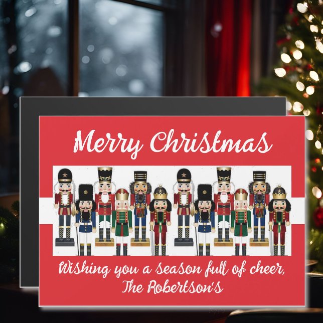 Bold Nutcrackers Custom Text Christmas Magnet Card (Creator Uploaded)