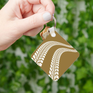 Bold Off-Road Tire Track Rugged Automotive Key Ring