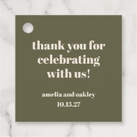 Bold Olive Fall Retro Custom Wedding Thank You