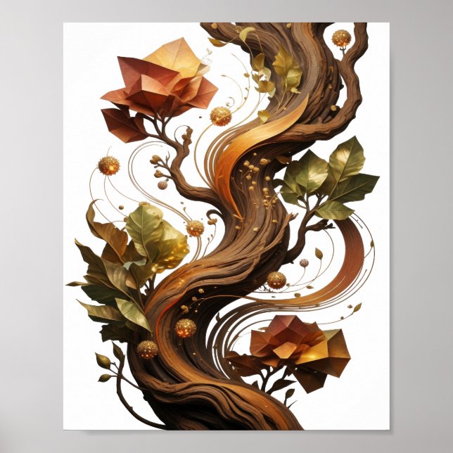 Bold Orange ABSTRACT ART Statement Design Poster (Front)