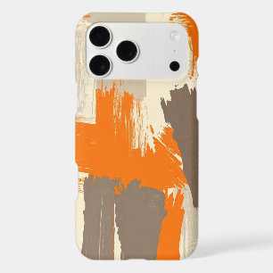 Bold Orange Artisan Brush Strokes Abstract