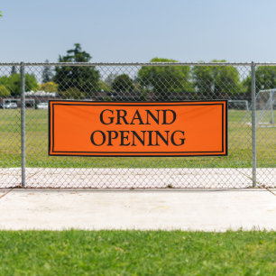 Bold Orange Black Business Grand Opening Banner