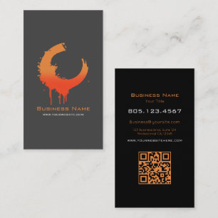 Bold Orange Gradient Swirl Customizable Business Card