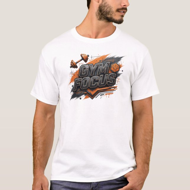 Bold Orange GYM FOCUS Custom Tee (Front)