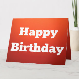 Bold Orange Happy Birthday Card Personalise Text