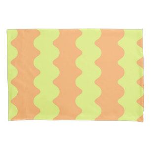 Bold Orange Lime Wavy Stripe Modern Bedding Accent Pillowcase