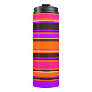 Bold Orange, Magenta, and Purple Striped - Tumbler